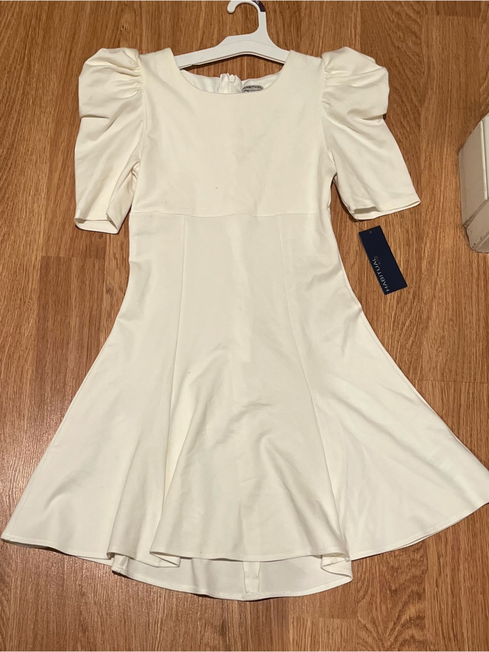 Habitual Cream Dress with Puffy Sleeves